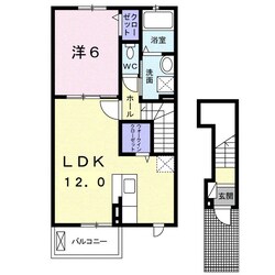 羽犬塚駅 徒歩58分 2階の物件間取画像